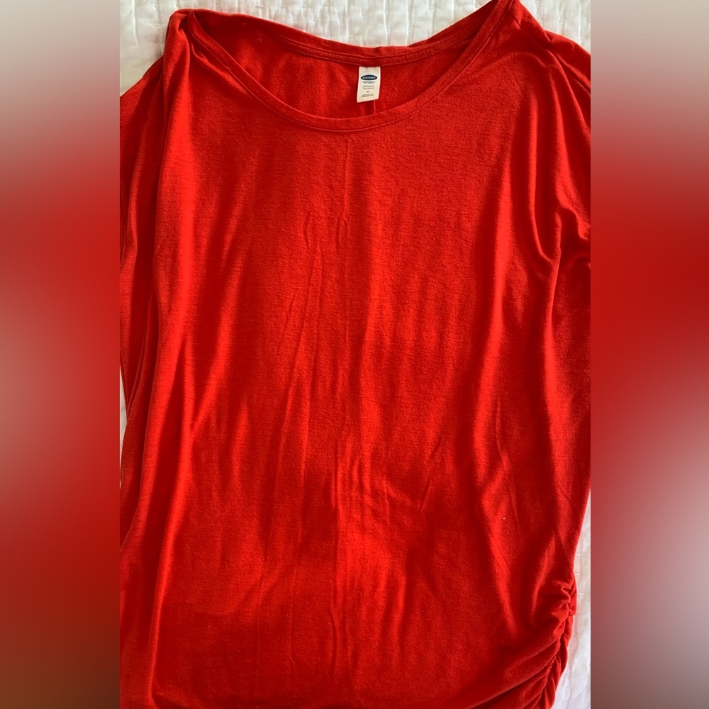 MATERNITY boatneck shirt size medium EMBRACE YOUR WINNER ORANGE